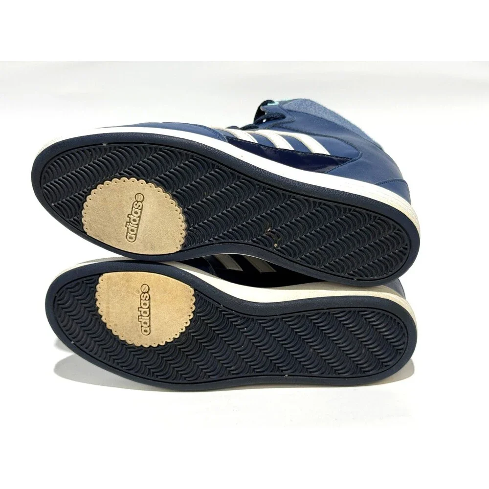Adidas Neo Super High Wedge Trainers Womens US 8 Navy Blue White Shoes READ